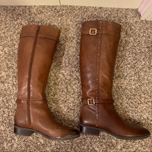 Vince Camuto Brown Leather Riding Boots